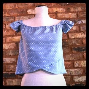 Boutique crop off the shoulder summer top